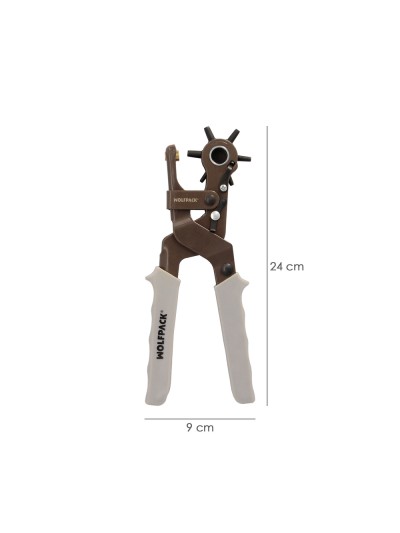 Sacabocados Estrella Industrial 225 mm. Agujeros de Ø 2,0 a 4.5 mm. Alicates Agujeros, Perforador Cuero, Alicates Cinturones,