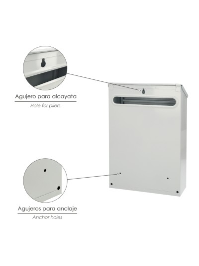 Buzon Exterior 205 x 300 x 70 mm. Blanco