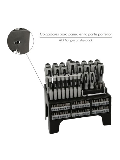 Juego de Destornilladores / Destorpuntas 100 Piezas Con Soporte Expositor