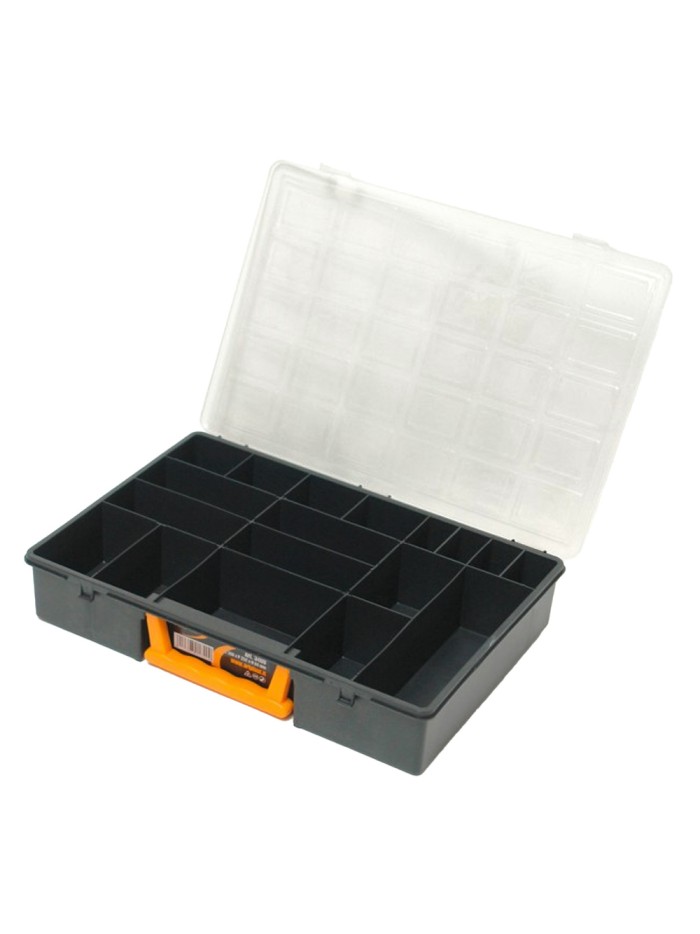 Maletin Organizador Plastico 18 Compartimentos 360x252x64 mm. Caja Almacenaje, Malentin Organizador, Organizador Plastico