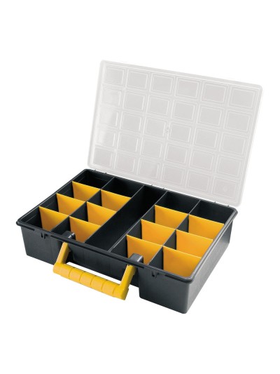 Maletin Organizador Plastico 17 Compartimentos Con Separadores Ajustables 360x252x64 mm.