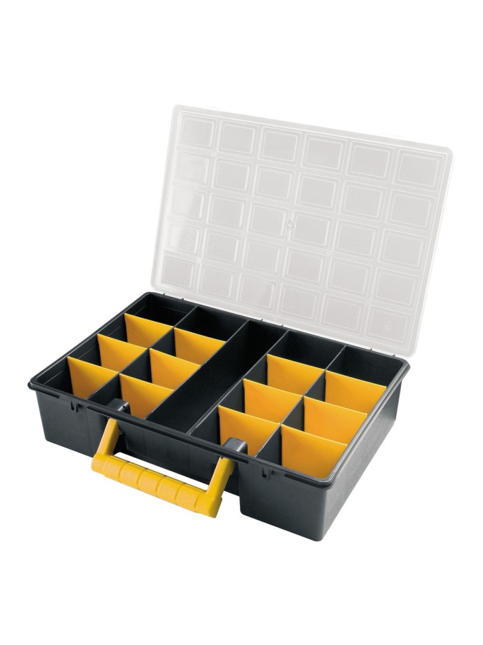 Maletin Organizador Plastico 17 Compartimentos Con Separadores Ajustables 360x252x64 mm.