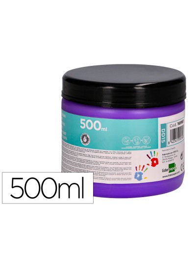 Pintura dedos liderpapel violeta tarrina de 500 cc