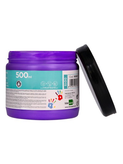 Pintura dedos liderpapel violeta tarrina de 500 cc