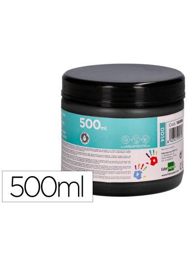 Pintura dedos liderpapel negro tarrina de 500 cc