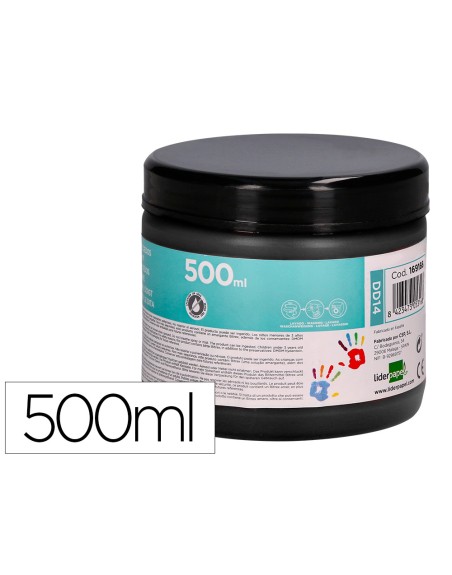 Pintura dedos liderpapel negro tarrina de 500 cc