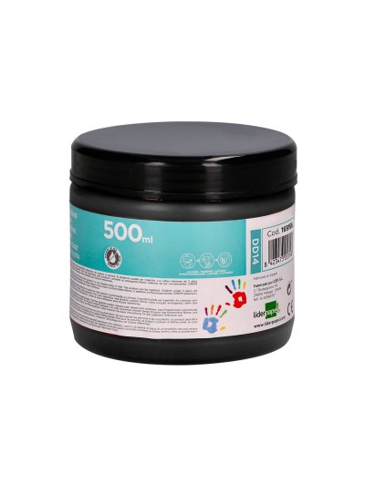 Pintura dedos liderpapel negro tarrina de 500 cc