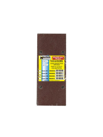 Lija Recambio Con Velcro 93x228 mm. con Agujeros Grano  120 (10 Piezas)
