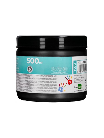 Pintura dedos liderpapel negro tarrina de 500 cc