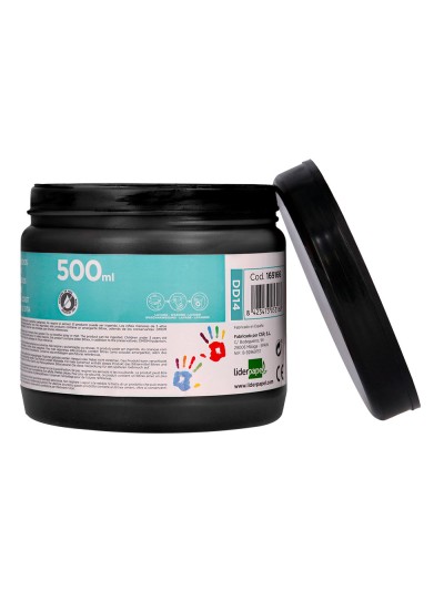 Pintura dedos liderpapel negro tarrina de 500 cc