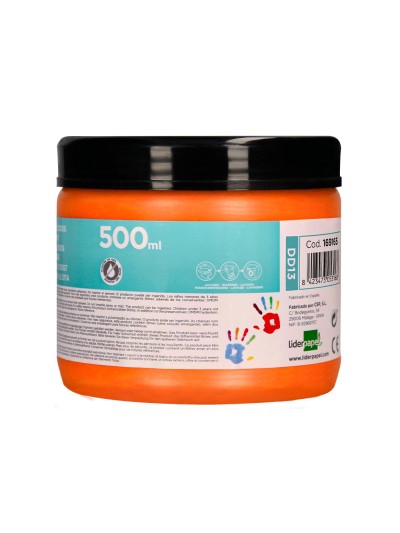 Pintura dedos liderpapel naranja tarrina de 500 cc