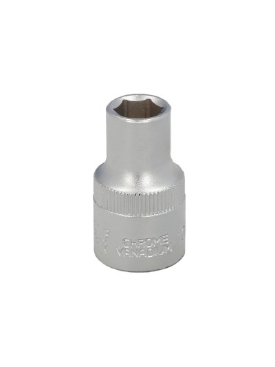 Llave Vaso 1/2" Hexagonal 10 mm. Perfil de 6 caras. Acero Cromo Vanadio, Aristas Redondas