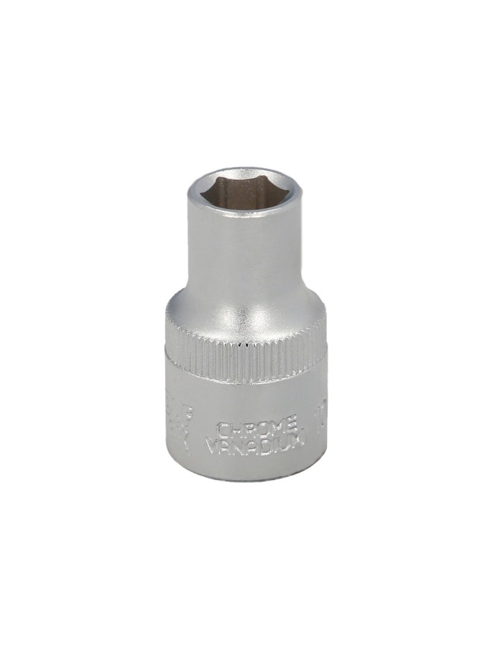 Llave Vaso 1/2" Hexagonal 10 mm. Perfil de 6 caras. Acero Cromo Vanadio, Aristas Redondas