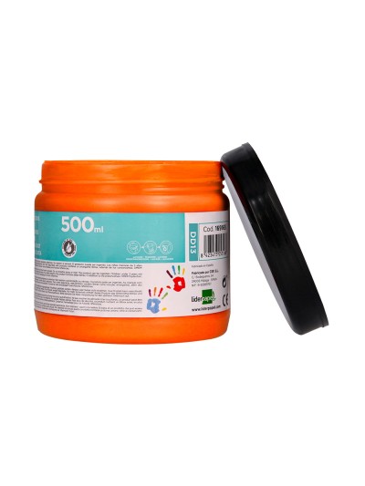 Pintura dedos liderpapel naranja tarrina de 500 cc