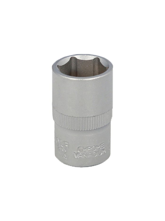 Llave Vaso 1/2" Hexagonal 17 mm. Perfil de 6 caras. Acero Cromo Vanadio, Aristas Redondas