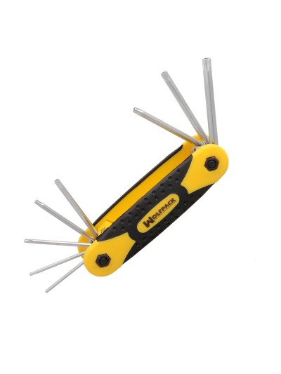 Juego Llaves Torx Plegable  8 Piezas Inviolable, Llave Torx Hexagonal, Llave Estrella, Llave Allen Estrella
