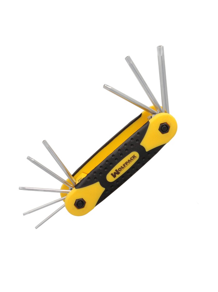 Juego Llaves Torx Plegable  8 Piezas Inviolable, Llave Torx Hexagonal, Llave Estrella, Llave Allen Estrella