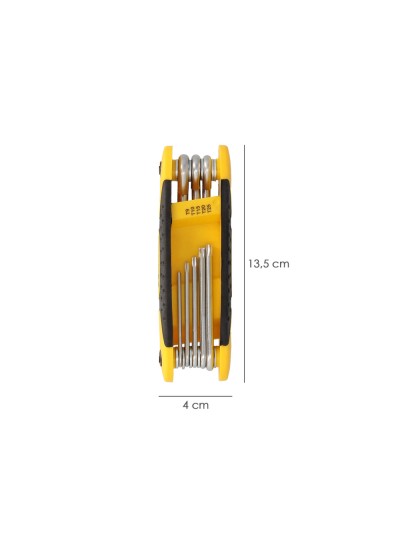 Juego Llaves Torx Plegable  8 Piezas Inviolable, Llave Torx Hexagonal, Llave Estrella, Llave Allen Estrella