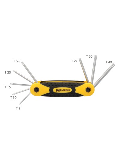 Juego Llaves Torx Plegable  8 Piezas Inviolable, Llave Torx Hexagonal, Llave Estrella, Llave Allen Estrella