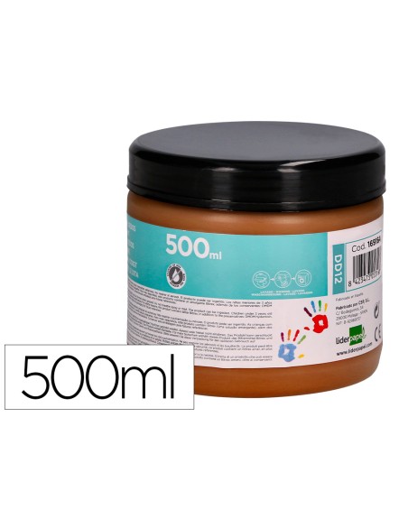 Pintura dedos liderpapel marron tarrina de 500 cc