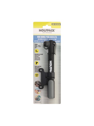 Bomba Para Bicicletas, Inflador Para Bicicleta, Bomba Patinete. Valvulas Schrader, Dunlop y Presta 8 Bares, Con soporte Bici