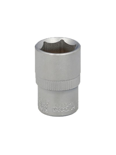 Llave Vaso 1/2" Hexagonal 18 mm. Perfil de 6 caras. Acero Cromo Vanadio, Aristas Redondas