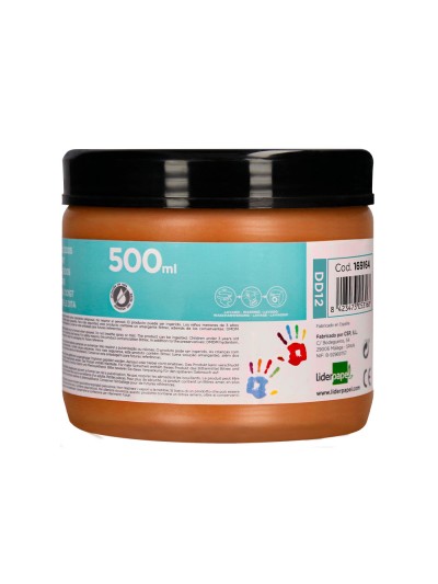 Pintura dedos liderpapel marron tarrina de 500 cc