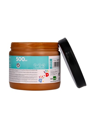 Pintura dedos liderpapel marron tarrina de 500 cc
