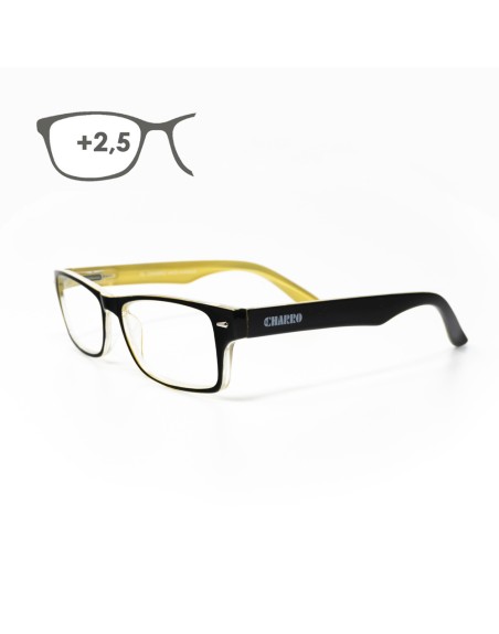 Gafas Lectura Kansas Negro / Amarillo. Aumento +2,5 Gafas De Vista, Gafas De Aumento, Gafas Visión Borrosa