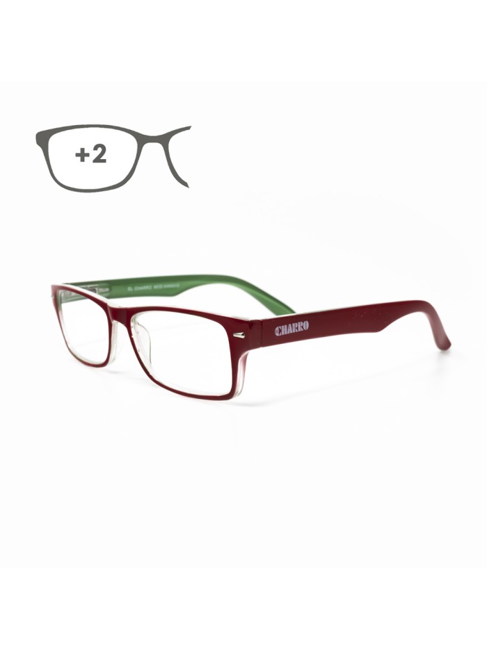 Gafas Lectura Kansas Rojo / Verde. Aumento +2,0 Gafas De Vista, Gafas De Aumento, Gafas Visión Borrosa