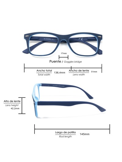 Gafas Lectura Illinois Azules. Aumento +1,5 Gafas De Vista, Gafas De Aumento, Gafas Visión Borrosa