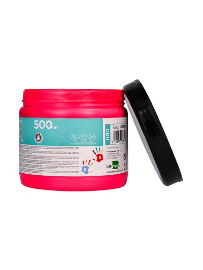 Pintura dedos liderpapel magenta tarrina de 500 cc