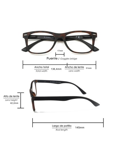 Gafas Lectura Illinois Estampado Carey Aumento +1,0 Gafas De Vista, Gafas De Aumento, Gafas Visión Borrosa