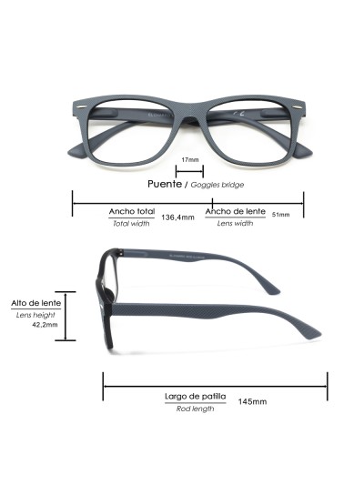 Gafas Lectura Illinois Gris Aumento +1,5 Gafas De Vista, Gafas De Aumento, Gafas Visión Borrosa