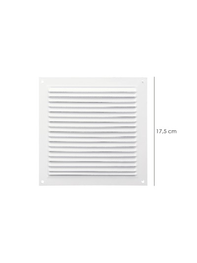 Rejilla Ventilación Aluminio Con Mosquitera Atornillable 175 x 175 mm. Color Blanco