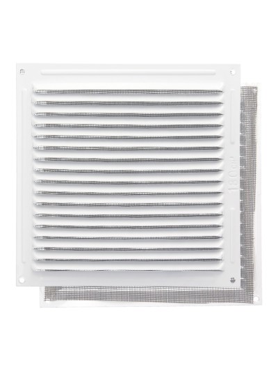 Rejilla Ventilación Aluminio Con Mosquitera Atornillable 200 x 200 mm. Color Blanco