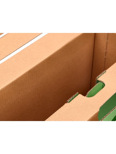 Caja cheque-libro liderpapel para material escolar carton reforzado con asa color verde 393x120x393 mm