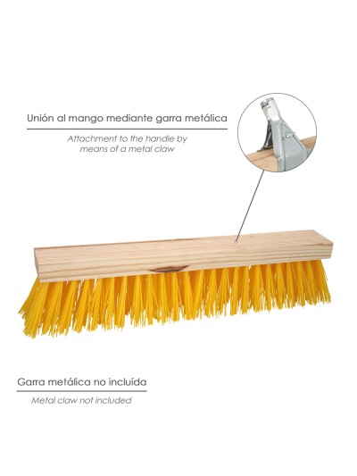 Cepillo Barrendero Industrial Fibra Polipropileno. Soporte Madera 50 cm. (Sin Mango)