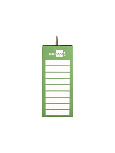 Caja cheque-libro liderpapel para material escolar carton reforzado con asa color verde 393x120x393 mm