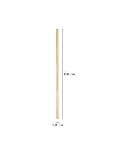 Mango Madera Para Cepillo Barrendero Rosca 1200 x Ø 28 mm.
