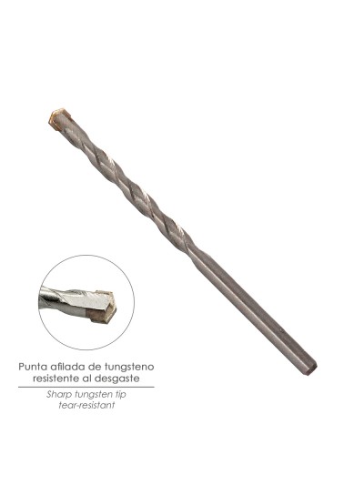 Broca Widia Piedra / Hormigón Ø 10 mm. Din 8039 Punta de Tungsteno.