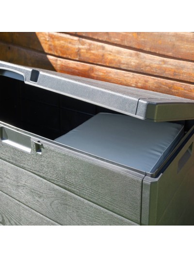 Baul Resina 118x59x57 (Alt.) cm. antracita Con Ruedas. Armario Jardin, Baul Jardin.