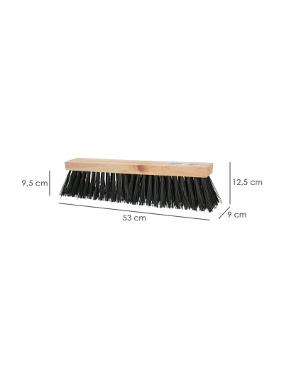 Cepillo Barrendero Industrial Fibra PVC Soporte Madera 50 cm. (Sin Mango)