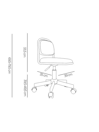 Silla q-connect infantil bari escritorio color azul alt max 795 anc 390 prof 350 mm