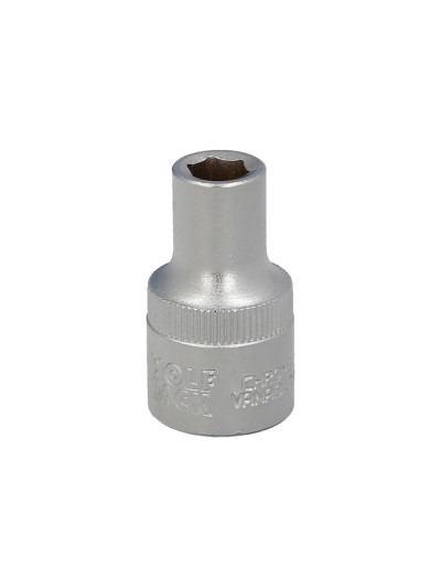 Llave Vaso 1/2" Hexagonal 8 mm. Perfil de 6 caras. Acero Cromo Vanadio, Aristas Redondas