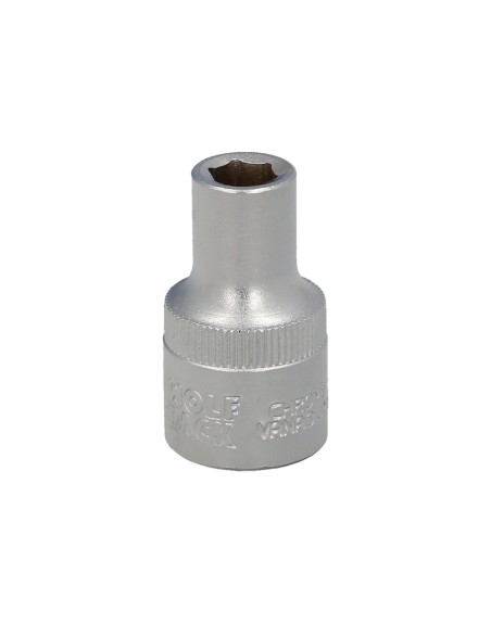 Llave Vaso 1/2" Hexagonal 8 mm. Perfil de 6 caras. Acero Cromo Vanadio, Aristas Redondas