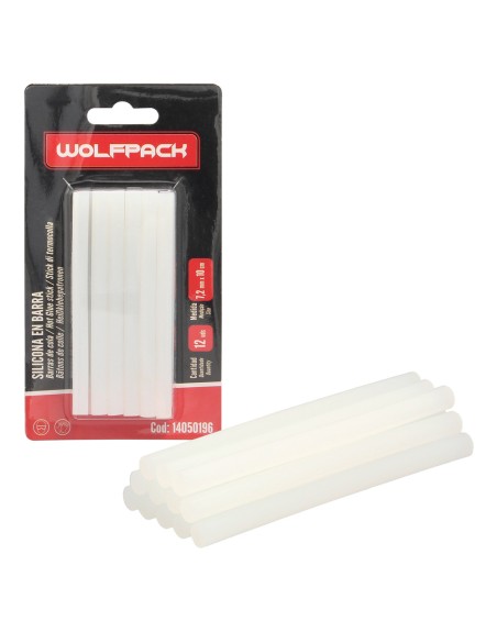 Barras De Pegamento Caliente Ø 7,2 mm. Blister 12 Unidades. Barras Silicona, Pegamento Pistola Termofusible, Silicona Pistola
