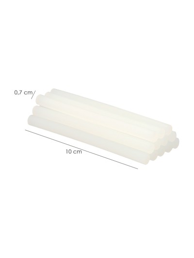 Barras De Pegamento Caliente Ø 7,2 mm. Blister 12 Unidades. Barras Silicona, Pegamento Pistola Termofusible, Silicona Pistola