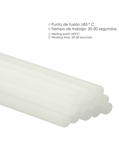 Barras De Pegamento Caliente Ø 7,2 mm. Blister 12 Unidades. Barras Silicona, Pegamento Pistola Termofusible, Silicona Pistola
