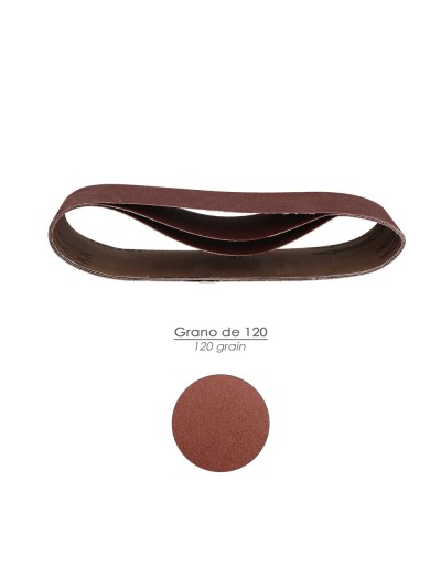 Lija Recambio Para Lijadoras De Banda  75x457 mm. Grano 120 (Pack 3 Piezas)